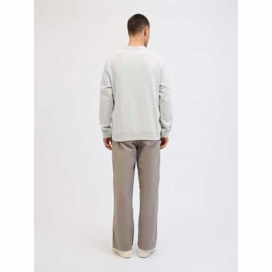 Jack And Jones Crew Sweat Mens White Melange Jack And Jones Crew Sweat Mens White Melange