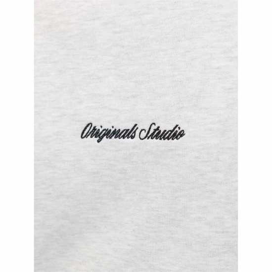 Jack And Jones Crew Sweat Mens White Melange Jack And Jones Crew Sweat Mens White Melange