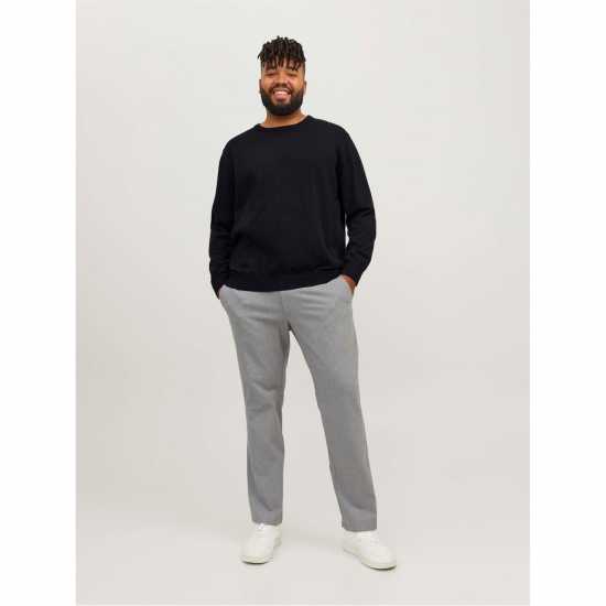 Jack And Jones Jack Basic Crew Knit Plus Size Mens Black 
