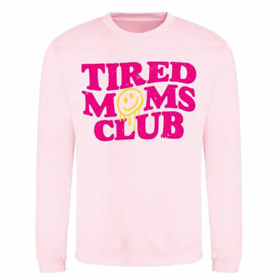 Awd Mothers Day Adult Printed Sweatshirt Tired Moms Club 