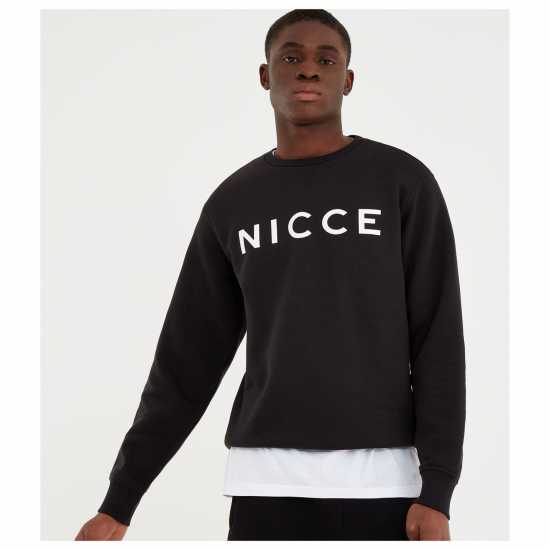 Nicce Crew Sweatshirt Black Мъжко облекло за едри хора