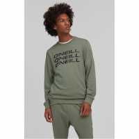 Oneill Мъжка Риза Logo Stack Sweatshirt Mens Agave Green Мъжко облекло за едри хора