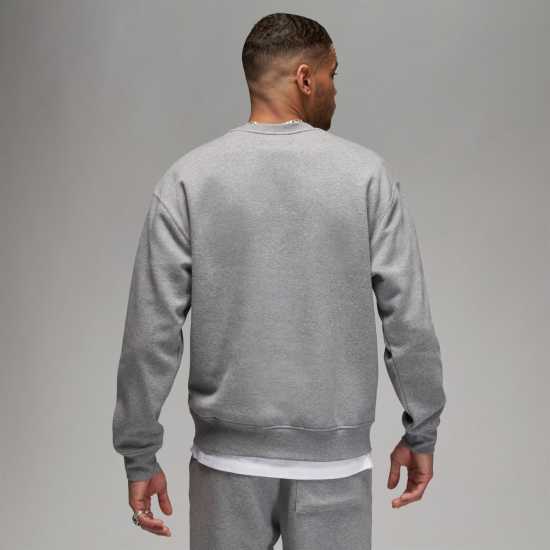 Air Jordan Essentials Men's Fleece Crew Carbon/White Мъжки горнища на анцуг