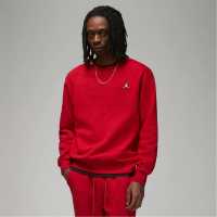 Air Jordan Essentials Men's Fleece Crew Gym Red Мъжко облекло за едри хора