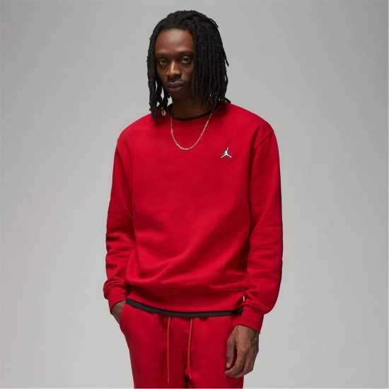 Мъжки горнища на анцуг Air Jordan Essentials Men's Fleece Crew Gym Red Air Jordan Essentials Men's Fleece Crew Gym Red Мъжки горнища на анцуг