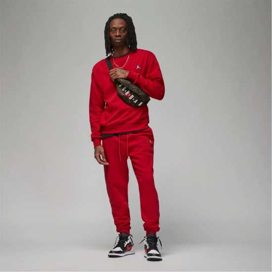 Мъжки горнища на анцуг Air Jordan Essentials Men's Fleece Crew Gym Red Air Jordan Essentials Men's Fleece Crew Gym Red Мъжки горнища на анцуг