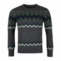 Barbour Regis Fairisle Sweatshirt Charcoal Marl 