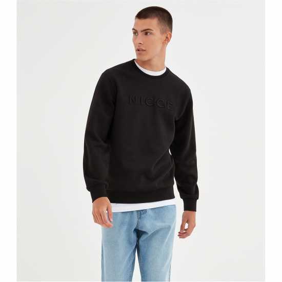 Мъжки Пуловер Nicce Mercury Sweater Mens Black Мъжко облекло за едри хора