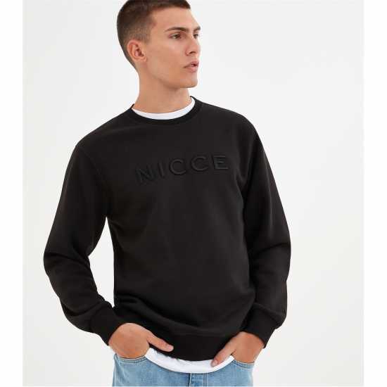 Мъжки Пуловер Nicce Mercury Sweater Mens Black Мъжко облекло за едри хора