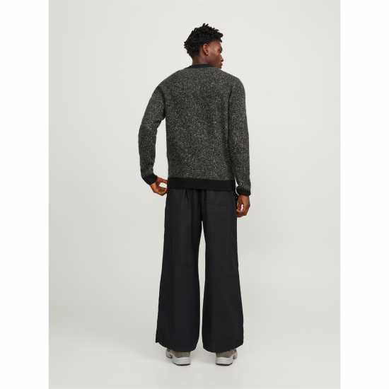 Плетен Пуловер Jack And Jones Space Crew Neck Knitted Jumper Mens Черно Мъжки пуловери и жилетки