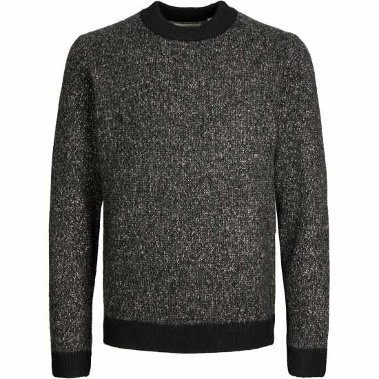Плетен Пуловер Jack And Jones Space Crew Neck Knitted Jumper Mens Черно Мъжки пуловери и жилетки