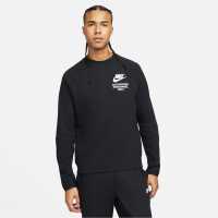 Nike Sportswear Men's Fleece Crew Sweater Black Мъжко облекло за едри хора