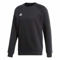 Adidas Core 18 Sweat Top Mens Black/White Мъжко облекло за едри хора