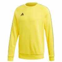 Adidas Core 18 Sweat Top Mens Yellow Мъжко облекло за едри хора
