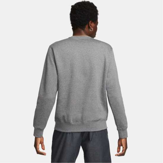 Nike Sportswear Club Fleece Men's Graphic Crew Sweater Charcoal Мъжко облекло за едри хора
