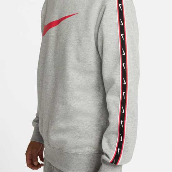 Nike Sportswear Repeat Men's Fleece Sweatshirt Grey Heather Мъжко облекло за едри хора