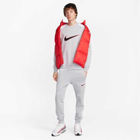 Nike Fleece Crewneck Jumper Wolf Grey/White Мъжко облекло за едри хора