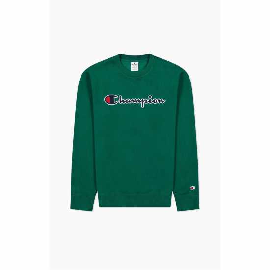 Champion Logo Sweatshirt Green GS568 Мъжко облекло за едри хора