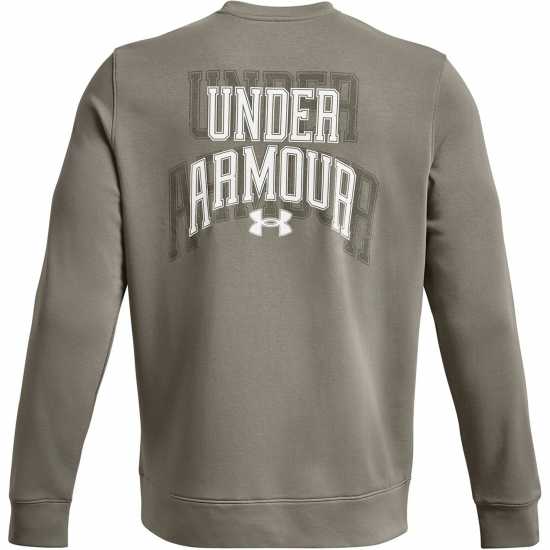 Under Armour Rival Terry Graphic Crew Grove Green Мъжко облекло за едри хора