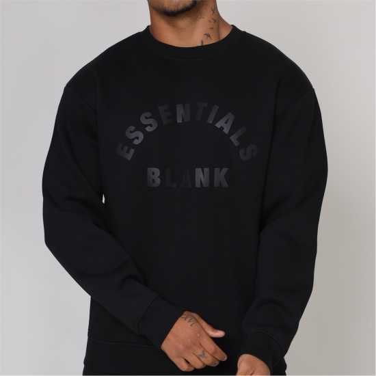 Мъжки горнища на анцуг Blank Essentials Essentials Arch Sweatshirt Black Blank Essentials Essentials Arch Sweatshirt Black Мъжки горнища на анцуг