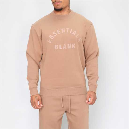 Blank Essentials Essentials Arch Sweatshirt Mocha Мъжки горнища на анцуг