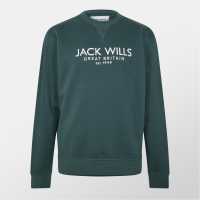 Мъжка Риза Jack Wills Belvue Logo Sweatshirt Mens Dark Pine Мъжки горнища на анцуг