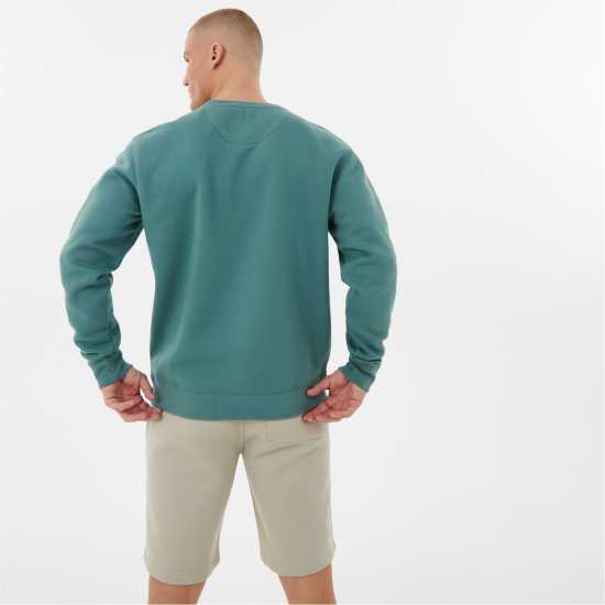 Блуза Обло Деколте Jack Wills Belvue Graphic Logo Crew Neck Sweatshirt Sea Green Мъжко облекло за едри хора