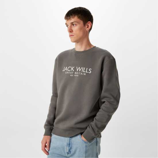 Мъжка Риза Jack Wills Belvue Logo Sweatshirt Mens Сланина Мъжки горнища на анцуг