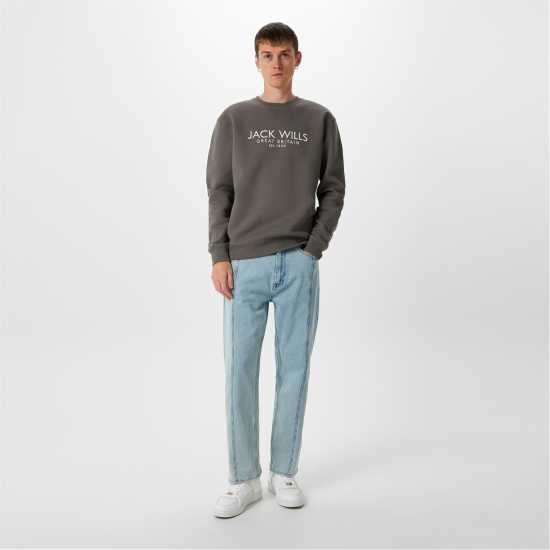Мъжка Риза Jack Wills Belvue Logo Sweatshirt Mens Сланина Мъжки горнища на анцуг