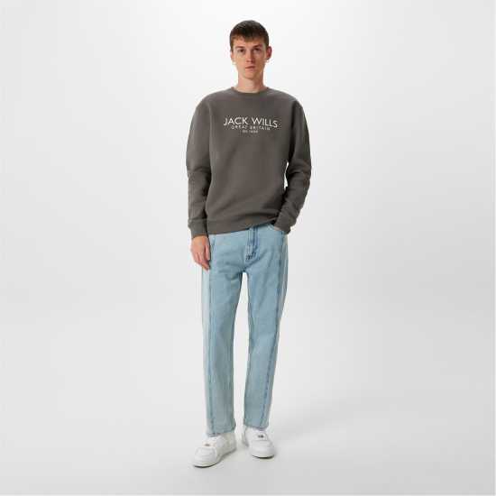 Мъжка Риза Jack Wills Belvue Logo Sweatshirt Mens Сланина Мъжки горнища на анцуг