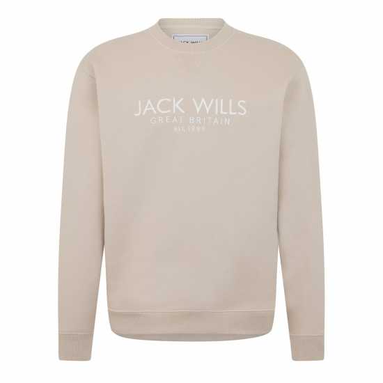 Мъжка Риза Jack Wills Belvue Logo Sweatshirt Mens Камък Мъжки горнища на анцуг