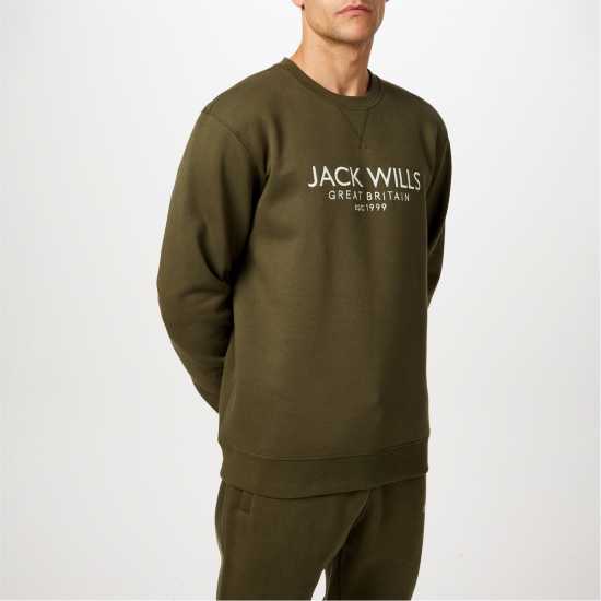 Мъжка Риза Jack Wills Belvue Logo Sweatshirt Mens Лист Мъжки горнища на анцуг
