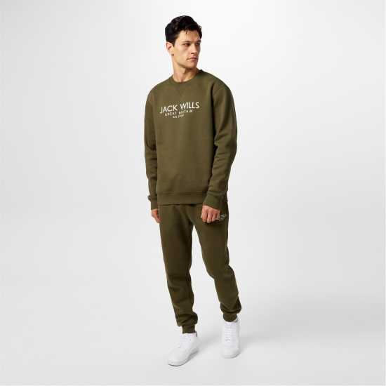 Мъжка Риза Jack Wills Belvue Logo Sweatshirt Mens Лист Мъжки горнища на анцуг