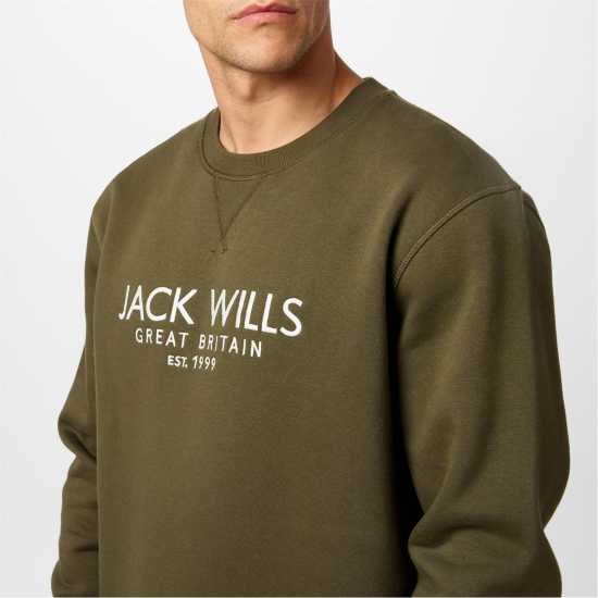 Мъжка Риза Jack Wills Belvue Logo Sweatshirt Mens Лист Мъжки горнища на анцуг