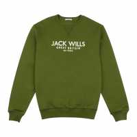Мъжка Риза Jack Wills Belvue Logo Sweatshirt Mens Чиве Мъжки горнища на анцуг