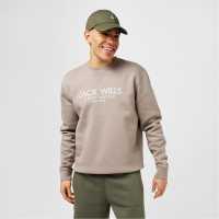 Мъжка Риза Jack Wills Belvue Logo Sweatshirt Mens Лунен камък Мъжки горнища на анцуг