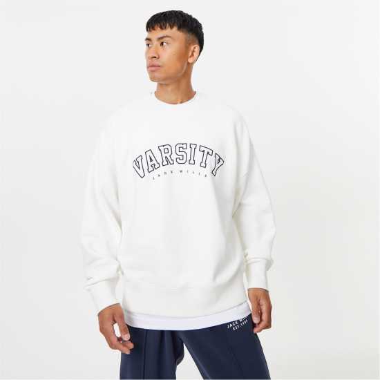 Мъжки Пуловер Обло Деколте Varisty Graphic Crew Sweater Mens  Мъжко облекло за едри хора