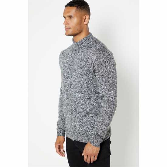 Through Knitted Grey/black Sweater  Мъжко облекло за едри хора