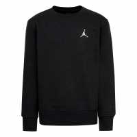 Air Jordan Fleece Crew Sweatshirt Juniors Black Детски горнища и пуловери