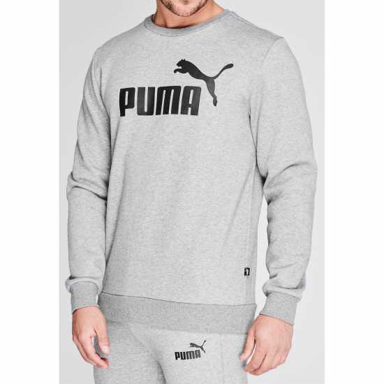 Puma Мъжки Пуловер Обло Деколте No1 Crew Sweater Mens Grey Мъжки пуловери и жилетки