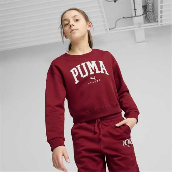 Puma Kids' Squad Crew Sweatshirt Интензивно червен Puma Kids' Squad Crew Sweatshirt Интензивно червен
