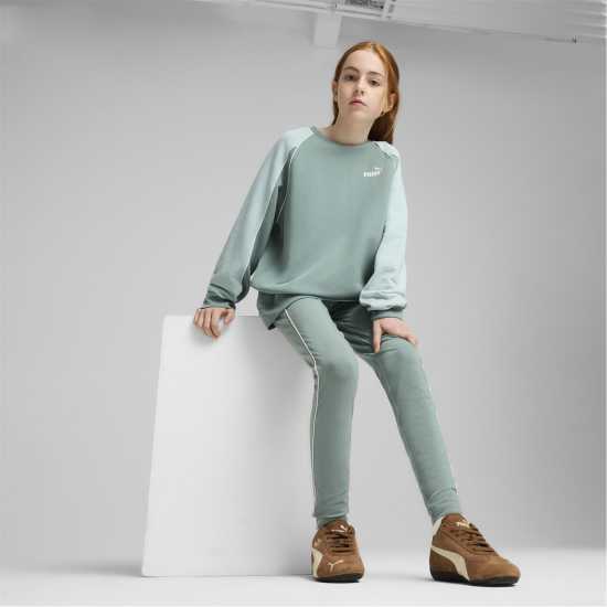 Puma Kids' Sport Crew Sweatshirt Зелена Луна 