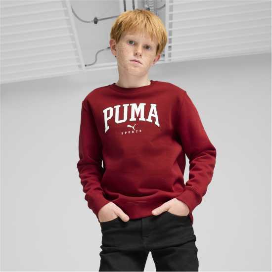 Puma Unisex Kids' Squad Crew Sweatshirt Интензивно червен 