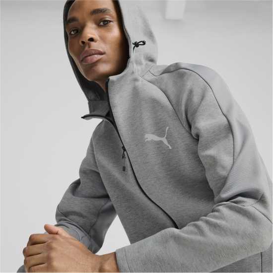Мъжки полар Puma Full-Zip Hoodie Dk Сива Хизър Puma Full-Zip Hoodie Dk Сива Хизър Мъжки полар