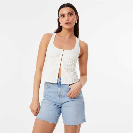 Jack Wills Broderie Corset Top  Дамски ризи и тениски