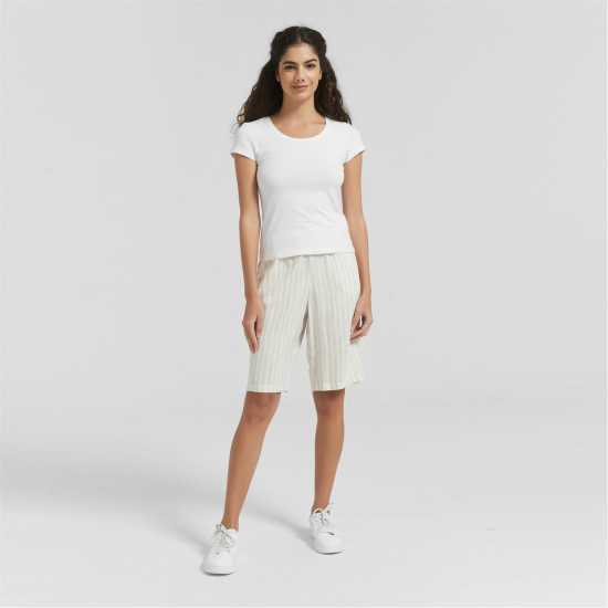 Дамски къси панталони Be You Linen Shorts Камъчен полиран Be You Linen Shorts Камъчен полиран Дамски къси панталони