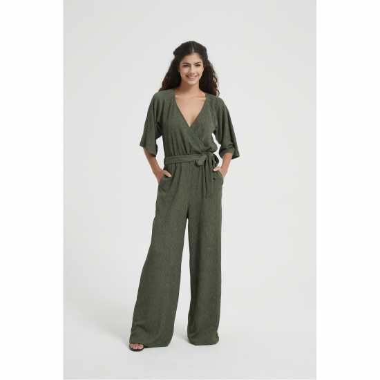 Дамски поли и рокли Be You Crinkle Jumpsuit Хаки Be You Crinkle Jumpsuit Хаки Дамски поли и рокли