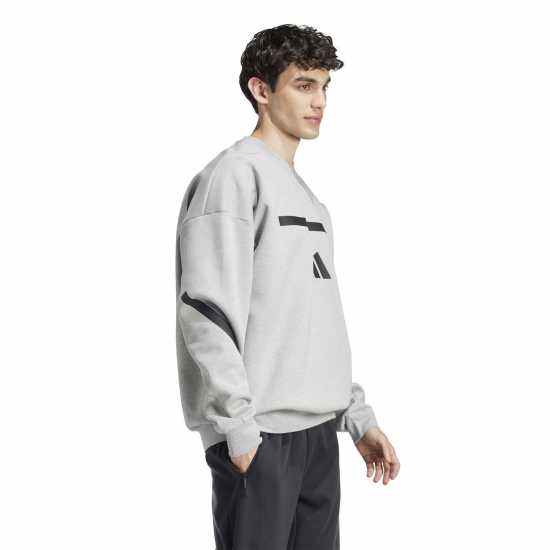 Adidas Мъжка Блуза Обло Деколте Z.n.e. Crew Sweatshirt Mens Сива Хизър Мъжки горнища на анцуг