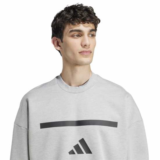 Adidas Мъжка Блуза Обло Деколте Z.n.e. Crew Sweatshirt Mens Сива Хизър Мъжки горнища на анцуг