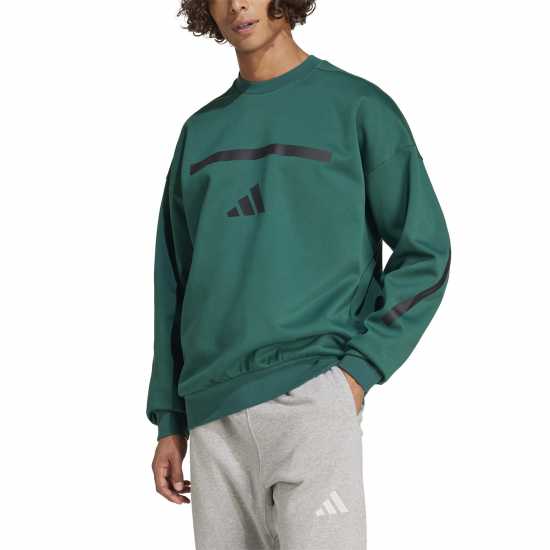 Adidas Мъжка Блуза Обло Деколте Z.n.e. Crew Sweatshirt Mens Зелено Мъжки горнища на анцуг